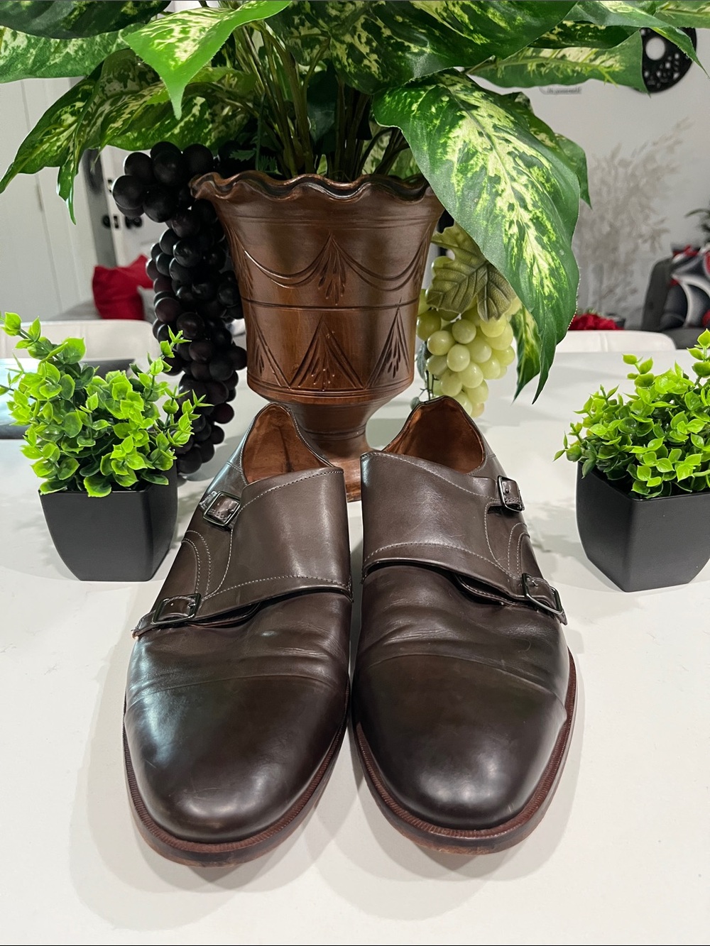 Johnston & Murphy Men's Double Monk Strap Oxfords - Dark Brown